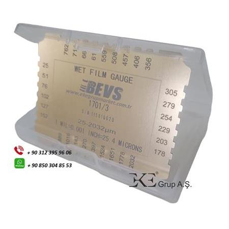 Bevs Yaş Boya Kalınlık Ölçüm Plakası, 25-2032µm, Alüminyum, Film Gauge