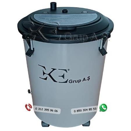 Elektrostatik Toz Boya Deposu Yuvarlak Plastik 50lt