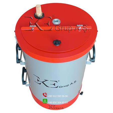 Elektrostatik Toz Boya Deposu Yuvarlak Metal 50lt EKE